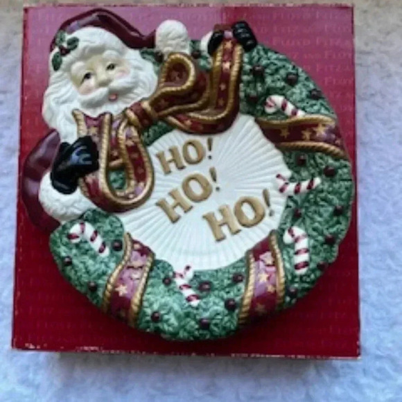 Fritz And Floyd Santa Holiday Christmas Wreath‎ Plate - Picture 5 of 6